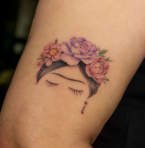 Linework Ram Tattoo