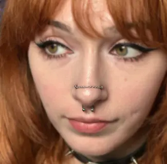 Double Nostril w/ Chain piercing by Briana