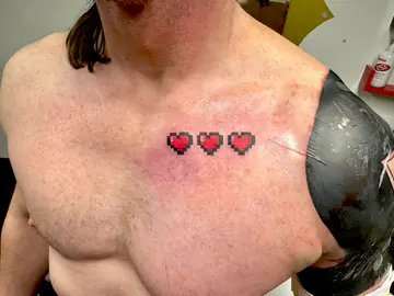 Small glitter potion tattoo by Dave