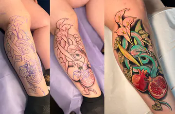 Colorful kingfisher tattoo on a shoulder